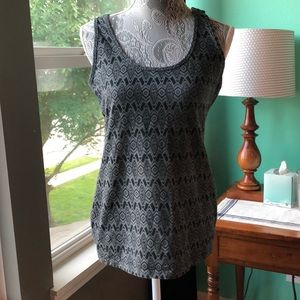 Black and grey printed tank